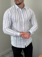 Lanena Košulja na Pruge K3553 - Slika 16