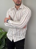 Lanena Košulja na Pruge K3553 - Slika 17