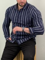 Lanena Košulja na Pruge K3553 - Slika 7