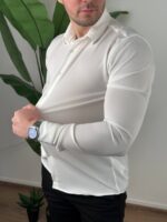 bela ultra flex košulja bočni profil ruka podignuta elastičan materijal