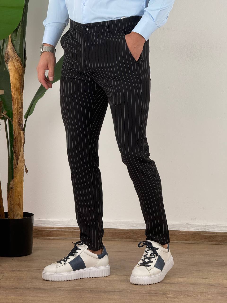 pantalone-pruge-1-crna-01-slika-1-glavna Elegantne pantalone na pruge - Slika 1